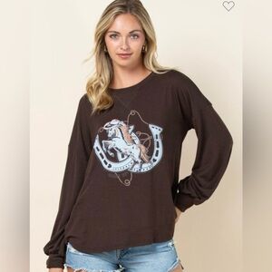 Giddy Up Pullover- Cocoa